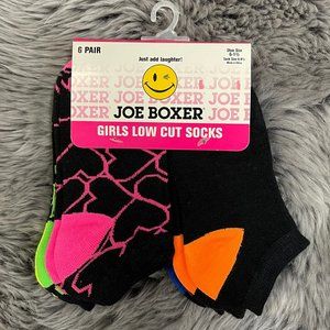 Joe Boxer | Girl's Low Cut Socks | 6 Pack | Neon